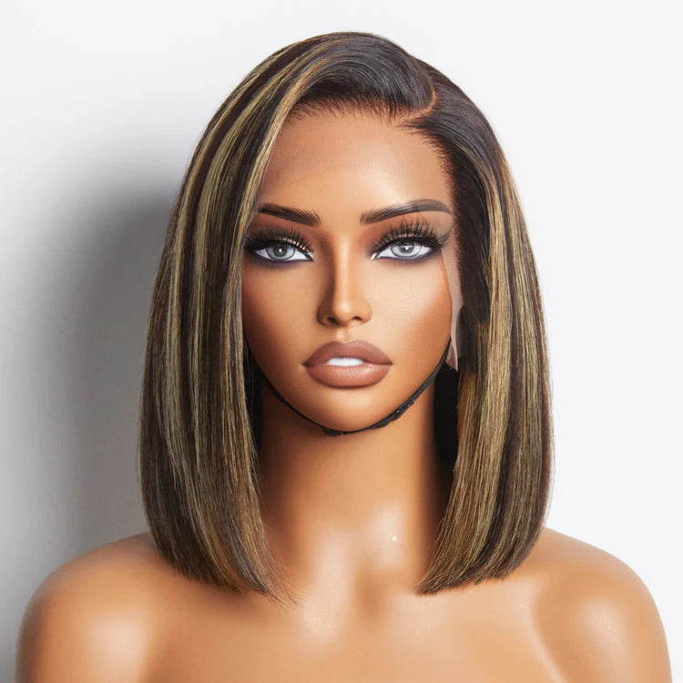6x5 Glueless Bob Wig - Blonde Highlights / 12"