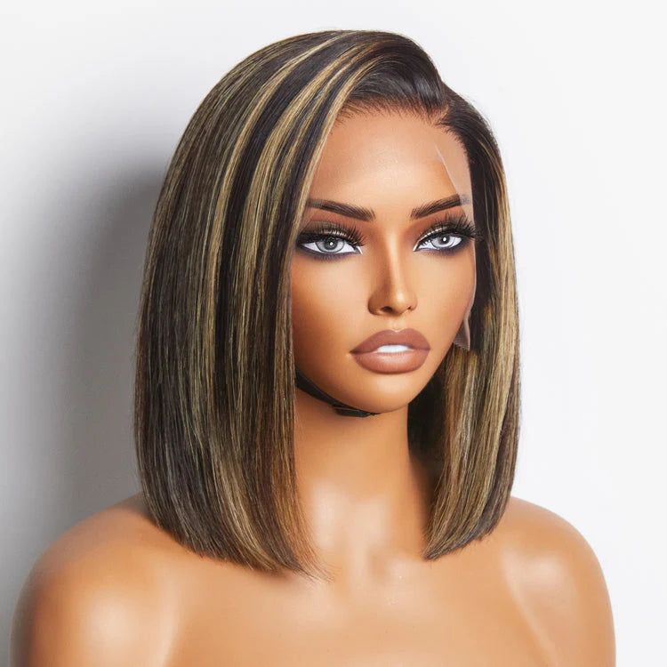 6x5 Glueless Bob Wig - Blonde Highlights / 12"
