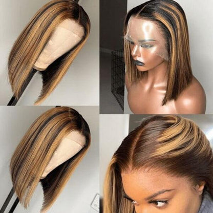 6x5 Glueless Bob Wig - Blonde Highlights / 12"
