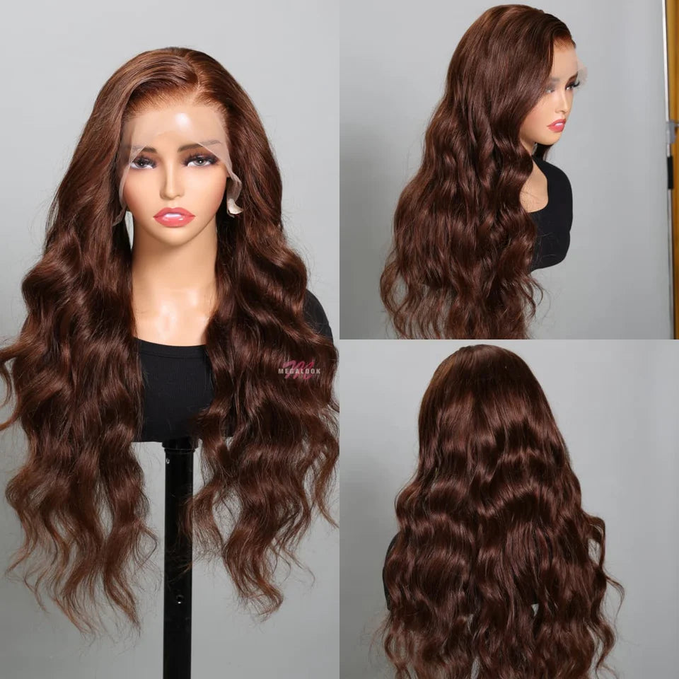 13x4 Luxury Lace Front Wig-Chocolate Brown-Loose Body Wave & Straight