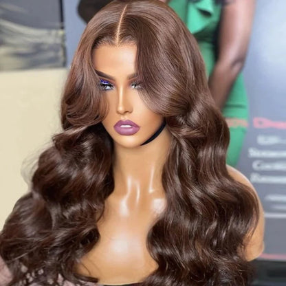 13x4 Luxury Lace Front Wig-Chocolate Brown-Loose Body Wave & Straight